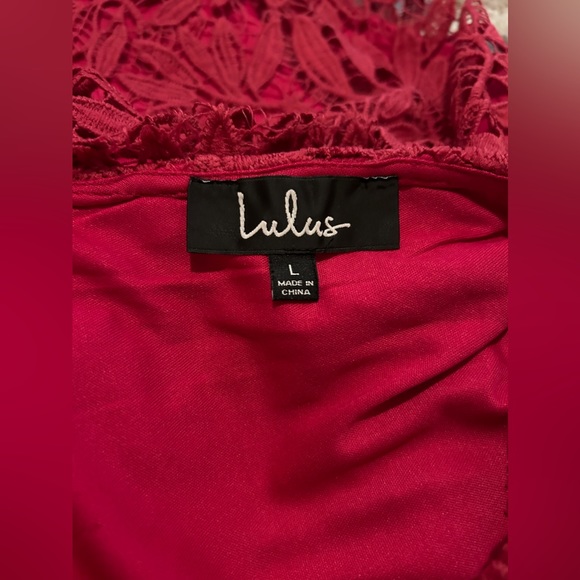 Lulus Right Sheer, Right Now Magenta Lace Bodycon Dress Style: DA863J Size L EUC - Picture 8 of 9